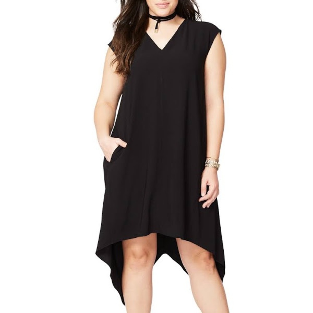 Rachel Roy black tent shift dress, size medium.